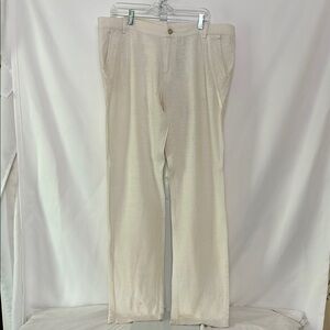 Versace Men's Size US 32 Euro 42 Made in Italy 2007 Cream Pants Linen Silk Trim